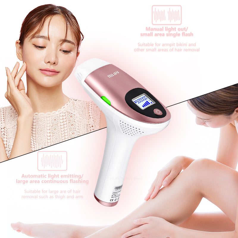 MLAY T3 Home Gunakan peranti IPL Laser Hair Removal dengan kepala lampu yang boleh diganti untuk Wanita dan Lelaki