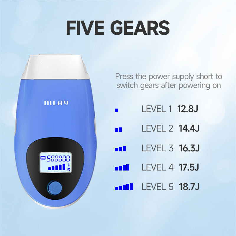 MLAY T3 جهاز إزالة الشعر بالليزر IPL للاستخدام المنزلي مع رأس مصباح قابل للاستبدال للنساء والرجال