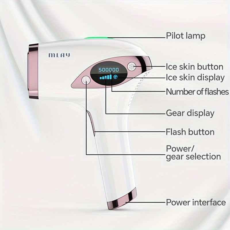 MLAY T4 IPL Hair Removal for Women/Men, 15.5J High Energy IPL Hair Removal Device with Ice Cooling Painless for Face