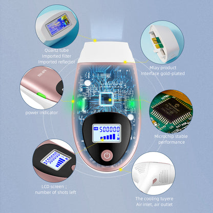 MLAY T3 جهاز إزالة الشعر بالليزر IPL للاستخدام المنزلي مع رأس مصباح قابل للاستبدال للنساء والرجال