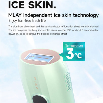 MLAY T15 Home Gunakan peranti IPL Laser Hair Removal dengan Sistem Penyejukan Ais untuk Wanita dan Lelaki