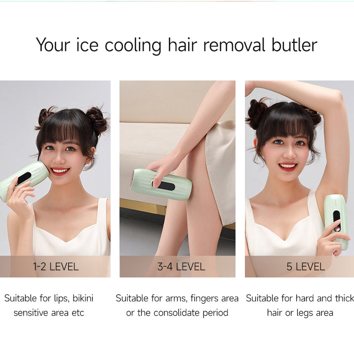 MLAY T15 Home Gunakan peranti IPL Laser Hair Removal dengan Sistem Penyejukan Ais untuk Wanita dan Lelaki