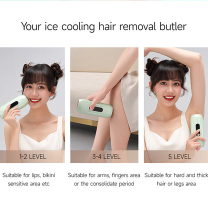 MLAY T15 Home Gunakan peranti IPL Laser Hair Removal dengan Sistem Penyejukan Ais untuk Wanita dan Lelaki